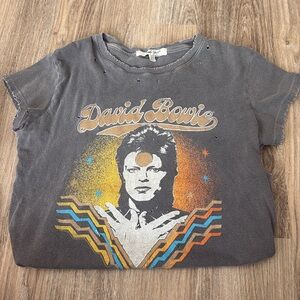 Junk Food Clothing Gray David Bowie Short Sleeve Tee